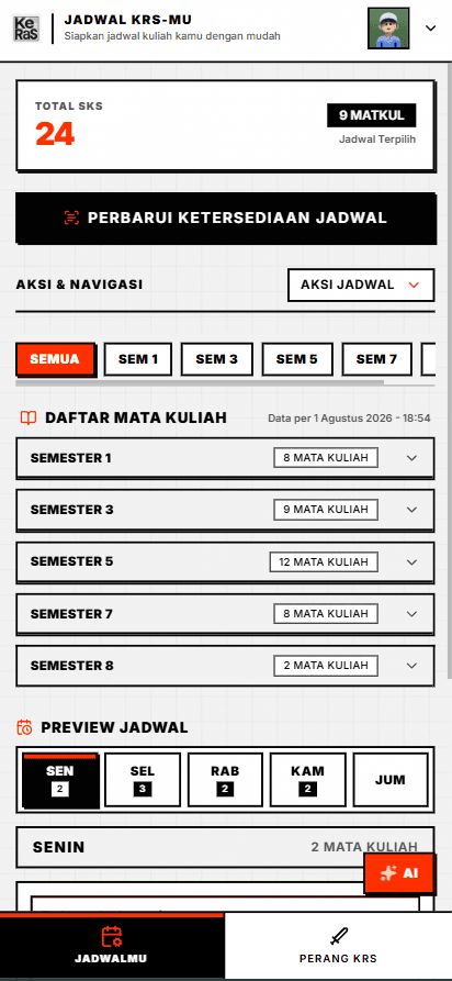 KeRaS Mobile — Schedule Generator